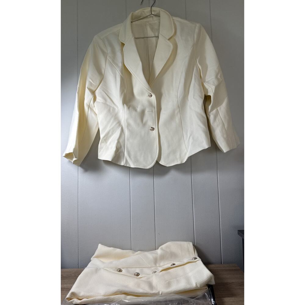 Pastel Yellow Blazer And Skirt Easter Wedding Business Size XL New EE
